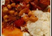 Chorizos & pois chiches, facon rougail - chorizos & garbanzos, tipo rougail
