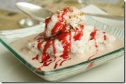 Neige au Turron et Anglaise à la Fraise Tagada