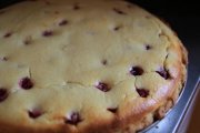 Tarte ricotta/framboises et une petite touche d'amande