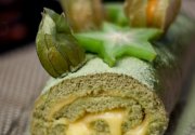 Bûche au Thé Matcha et Passion Curd, Sans Gluten