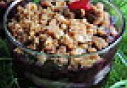 Crumble fraise-myrtille, creme a l'orange