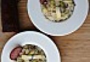 Risotto aux asperges blanches, à la saucisse de Montbéliard et au Morbier