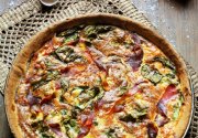 Repos et maison de campagne au programme… enfin repos… et forcément tarte kifoutou au menu ! Tarte kifoutou épinard, jambon et Fourme d'Ambert