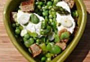 Panzanella de printemps, citron et mozzarella (ou burrata)