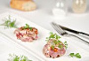 Petit tartare cuit-cru à l'agneau aux saveurs du sud